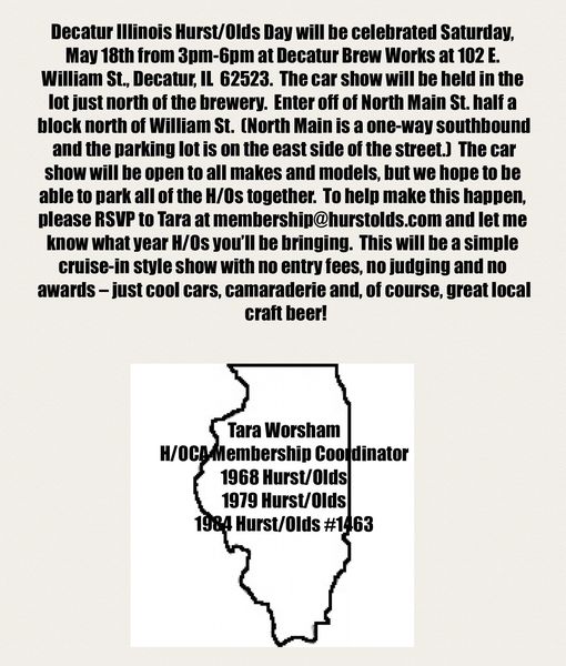 Hurst/Olds Day - The Hurst/Olds Club of America